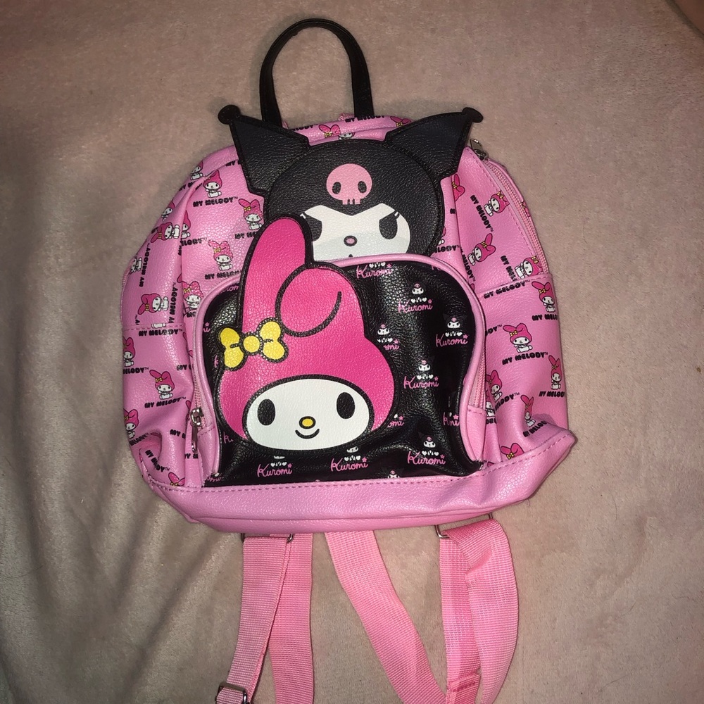 Sanrio Pink and Black Character Kids Backpack